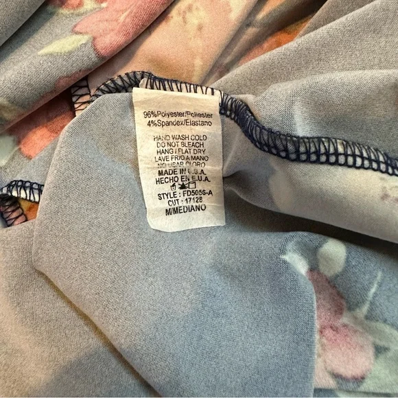 NWOT Flamingo Urban Navy Blue Floral Print Midi Dress Size Medium - Picture 8 of 8